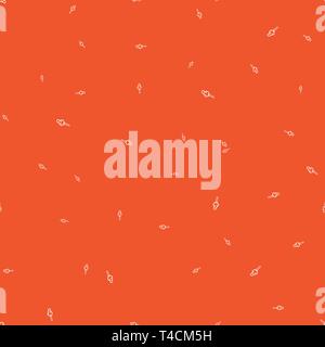 Nahtlose Muster von Pflanzen in doodle Stil. Vector Illustration, Umrisse Kinder Zeichnen auf farbigen Hintergrund Stock Vektor