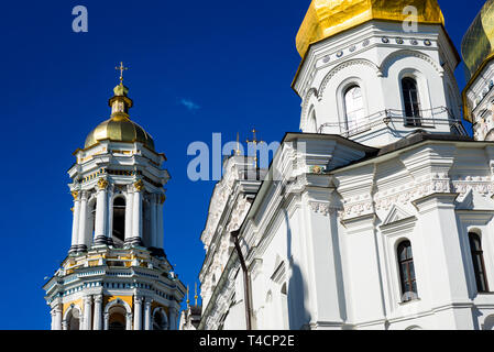 Kiew Pechersk Lavra (Cave Kloster), Kiew, Ukraine: Große Lavra Glockenturm und 1352 Kathedrale Stockfoto