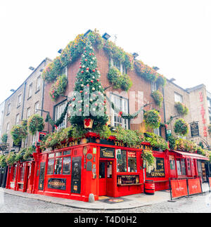 Dublin, 28.Oktober: Morgen Außenansicht der berühmten Temple Bar am 28 Oktober 2018 in Dublin, Irland Stockfoto