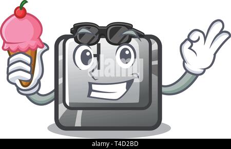 Mit Eis Taste H in der Form Cartoon Stock Vektor