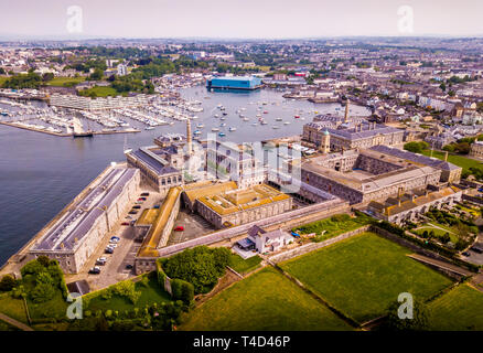 Ariel View of Royal William Yards in Plymouth, Devon, England. Stockfoto