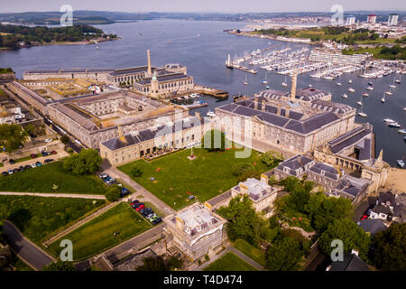 Ariel View of Royal William Yards in Plymouth, Devon, England. Stockfoto