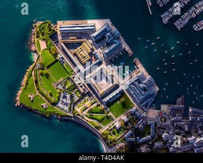 Ariel View of Royal William Yards in Plymouth, Devon, England. Stockfoto