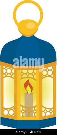 Arabische Laterne für den Ramadan Symbol Flat Style. Auf weissem Hintergrund. Vector Illustration Stock Vektor