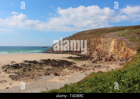 Baie des Trepasses Strand bei Ebbe in Cleden Cap Sizun Stockfoto