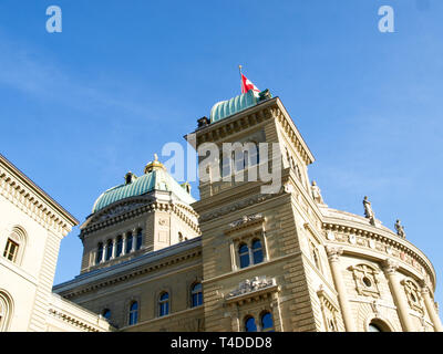 Bern, Schweiz - Dezember 23, 2016: Bundeshaus Sitz der Schweizerischen Eidgenossenschaft Stockfoto