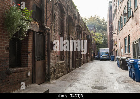 Zurück von einem alten Gebäude in der Innenstadt von Seattle Stockfoto