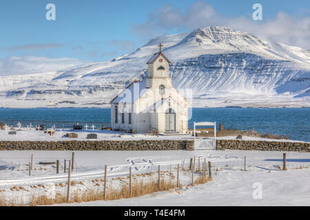 Innra-Holmskirkja, Akranes, Vesturland, Island, Europa Stockfoto