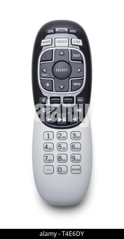 Fernsehen Remote Controler isoliert auf weißem Hintergrund. Stockfoto