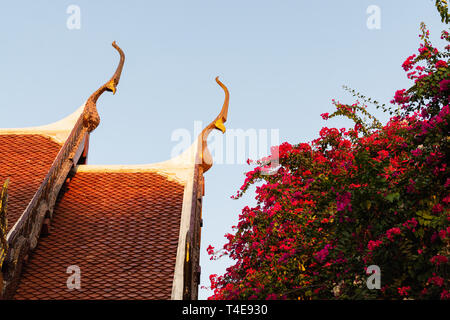 Detail der Wat Pho Liegenden Buddha Tempelanlage in Bangkok, Thailand. Stockfoto