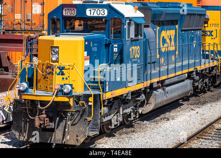 CSX Zug bei CSX-Hulsey Yard in Atlanta, Georgia. (USA) Stockfoto