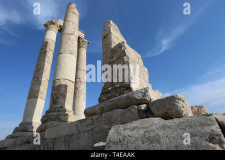 Tempel des Herkules in der Zitadelle, die alte römische Philadelphia, Amman, Jordanien Stockfoto