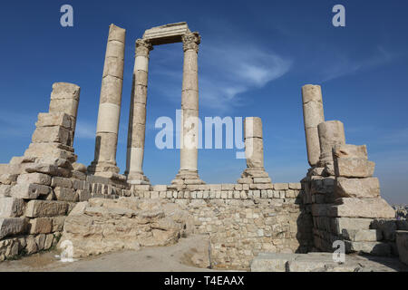 Tempel des Herkules in der Zitadelle, die alte römische Philadelphia, Amman, Jordanien Stockfoto