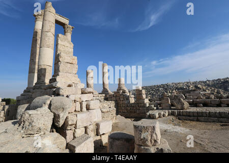 Tempel des Herkules in der Zitadelle, die alte römische Philadelphia, Amman, Jordanien Stockfoto