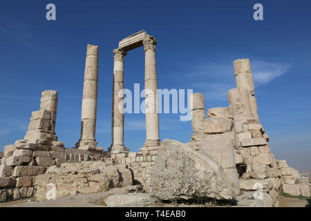 Tempel des Herkules in der Zitadelle, die alte römische Philadelphia, Amman, Jordanien Stockfoto