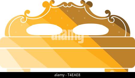 King-size-Bett-Symbol. Flache Farbgestaltung. Vector Illustration. Stock Vektor