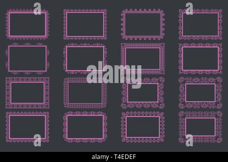 Elegante Spitzenborte Frames Laser geschnitten Stock Vektor