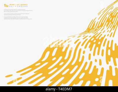 Abstrakte Farbe gelb Tech stripe Wellenlinie Dekoration auf weißem Hintergrund. Sie können für die Abdeckung template Design, ad, Poster, Artwork, Drucken Stock Vektor