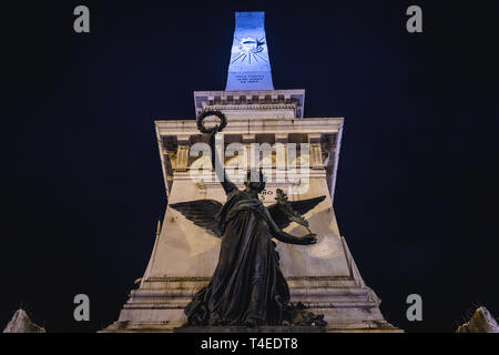 Denkmal für die restauratoren am Restauradores Platz in Lissabon, Portugal Stockfoto