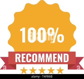 Empfohlene Stempel, Aufkleber, Dichtung. Runde Banner mit Band empfohlen. Stock Vektor