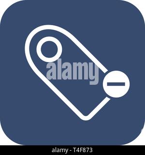 Entfernen Sie unterzeichnen. Tag Symbol in trendigen Flat Style auf weißem Hintergrund. Stock Vektor