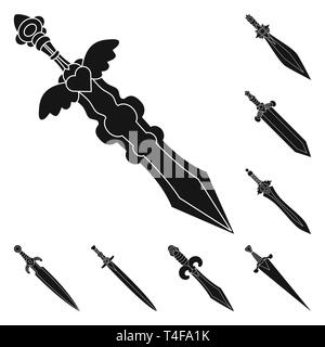 Handgriff, Griff, alten, spanischen, Langschwert, Power, Dekoration, Gold, Flügel, Sterne, der Eroberer, Ruby, römische, Stahl, Silber-, Kupfer-, Schlacht-, Ornament-, Militär-, Alten, Edelstein, Stein, Krieger, Soldat, Fantasy, Ritter, Krieg, Mord, Sharp, Messer, Schwert, Dolch, Messer, Waffen, Sabre, mittelalterliche, Spiel, Rüstung, Set, Vector, Icon, Illustration, isoliert, Sammlung, Design, Element, Grafik, Zeichen, Schwarz, einfachen Vektor Vektoren, Stock Vektor
