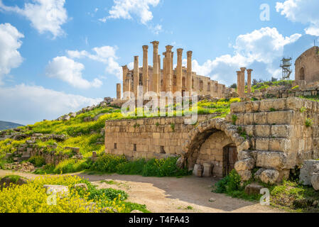 Tempel des Zeus in Jerash, Amman, Jordanien Stockfoto