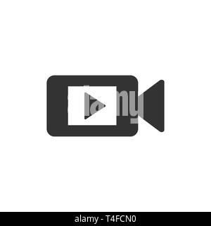 Vector Illustration, flache Bauform. Symbol "Videokamera" Stock Vektor