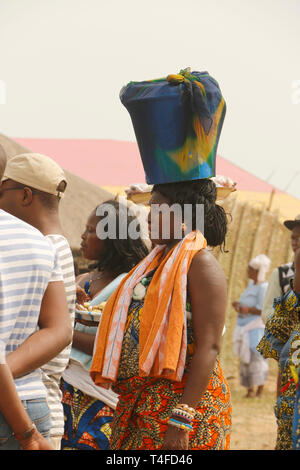 Voodoo festival Benin, ouidah am Strand, Rituale, Tanz, Gesang und Musik. Stockfoto