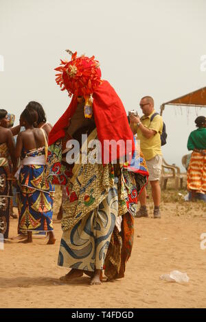Voodoo festival Benin, ouidah am Strand, Rituale, Tanz, Gesang und Musik. Stockfoto