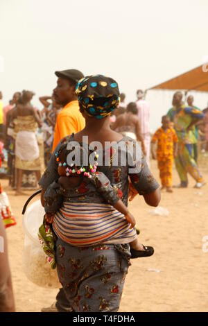 Voodoo festival Benin, ouidah am Strand, Rituale, Tanz, Gesang und Musik. Stockfoto