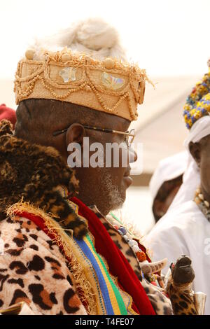 Voodoo Festival in Ouidah, Benin. Könige wie ein Teil zu und spezielle Gäste an den Feierlichkeiten. Stockfoto