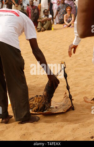 Voodoo festival Benin, ouidah am Strand, Rituale, Tanz, Gesang und Musik. Stockfoto