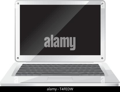 Einfache silber Laptop, Vektor, Abbildung Stock Vektor