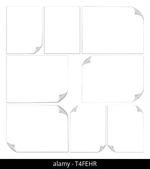 3d-leeres Blatt Papier im Format A4. Papier mit Curl. Vector eps Abbildung 10.0 Stock Vektor