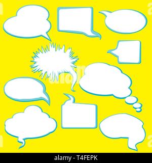 Sprechen Bubble, Comic Stil Sprechblasen Sammlung. Lustiges Design vector Elemente Abbildung. Stock Vektor