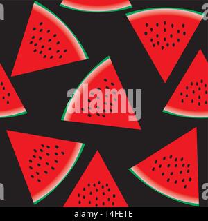 Nahtlose Muster mit Wassermelone, Teil 2, Vektor, Abbildung Stock Vektor