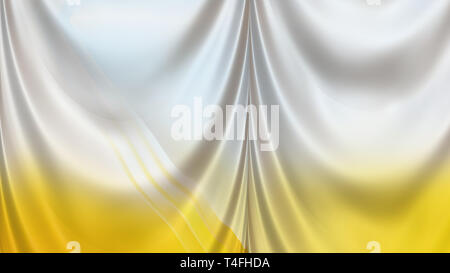 Abstrakte gelbe und weiße Seide Vorhang Hintergrund Textur Stockfoto