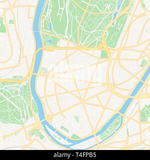 Druckbare Karte von Issy-les-Moulineaux, Frankreich mit Haupt- und Nebenstraßen und größere Bahnen. Diese Karte ist sorgfältig für Routing und placin konzipiert Stock Vektor