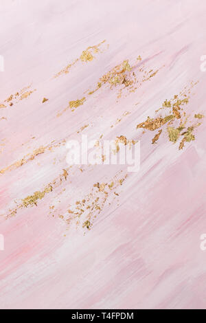 Zart rosa Marmor Hintergrund mit gold Pinselstrichen. Für ihr Design. Stockfoto