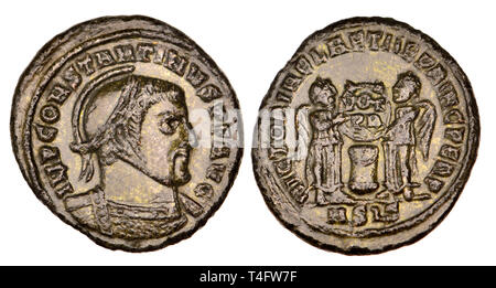 Römische Münze Bronze: Constantine i. (der "große" - AD 306-337) Stockfoto