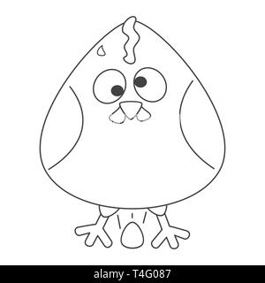 Cute cartoon Henne mit ei Vektor lustig schwarz-weiß illustration Für die Einfärbung von Kunst Stock Vektor