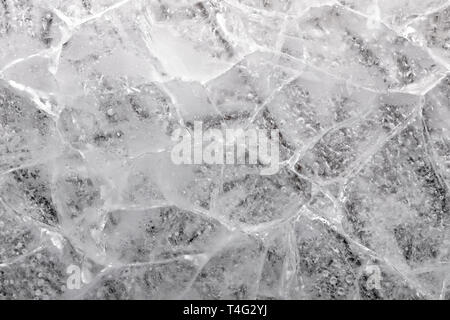 Makro Detail eines gebrochenen Eis blockieren. Stockfoto