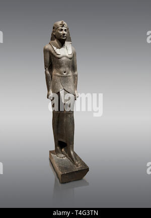 Alte ptolemäische Ägyptischen basalt Statue von Ptolemäus III, 220 v. Chr.. Neues Museum Berlin. Kat.-Nr.: 14764 Stockfoto