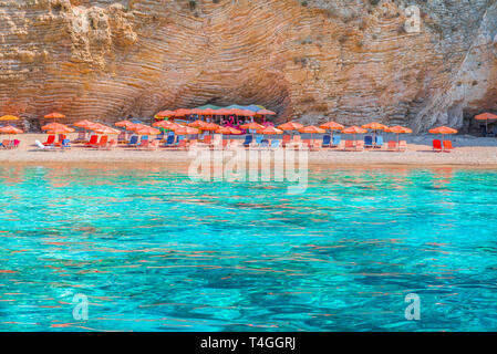 Wid Beach Paradise auf der Insel Korfu, Ionisches Meer, Griechenland Stockfoto