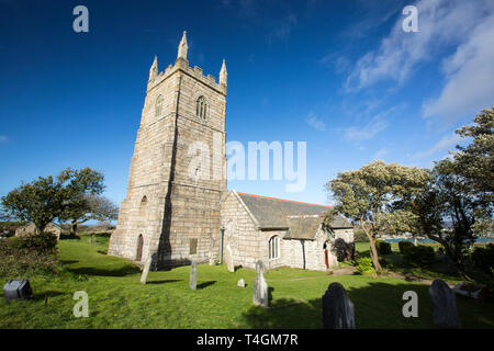 Von St Uny Kirche in Lelant, Cornwall, UK. Stockfoto