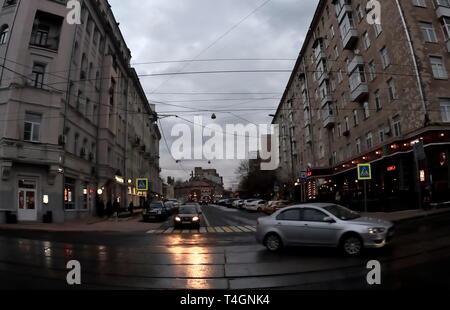 Abend Kreuzung. Stockfoto
