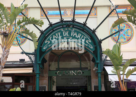 Café de Paris, Casino, Monte Carlo, Monaco, Cote d'Azur, Mittelmeer, Europa Stockfoto