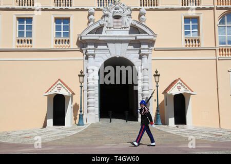 Fürsten von Grimaldi Palast, Palacio Real, Monaco, Cote d Azur, Mittelmeer, Europa Stockfoto