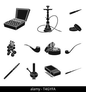 Zigarre, Hookah, Schnupftabak, Blätter, Rohr, Kauen, elektronische, Streichholzschachtel, Mundstück, Box, Shisha, Lieferung, Blatt, retro, Sucht, Filter, Bong, Halter, Paket, Bar, Landwirtschaft, Holz, Papier, Asche, Lang, Pack, Zubehör, Klassik, anti, Gewohnheit, Zigaretten, Tabak, Gesundheit, Nikotin, Rauchen, Statistiken, verweigern, Stop, Set, Vector, Icon, Illustration, isoliert, Sammlung, Design, Element, Grafik, Zeichen, Schwarz, einfachen Vektor Vektoren, Stock Vektor